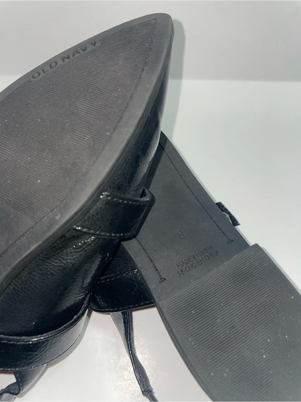 Old Navy Black Pointed Slingback Double Buckle Straps Flats Women’s Size 8